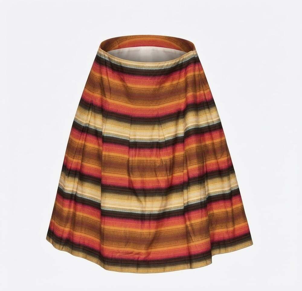 Talbots Women’s  Multi-Color Striped Pleated A-Line Skirt size 12